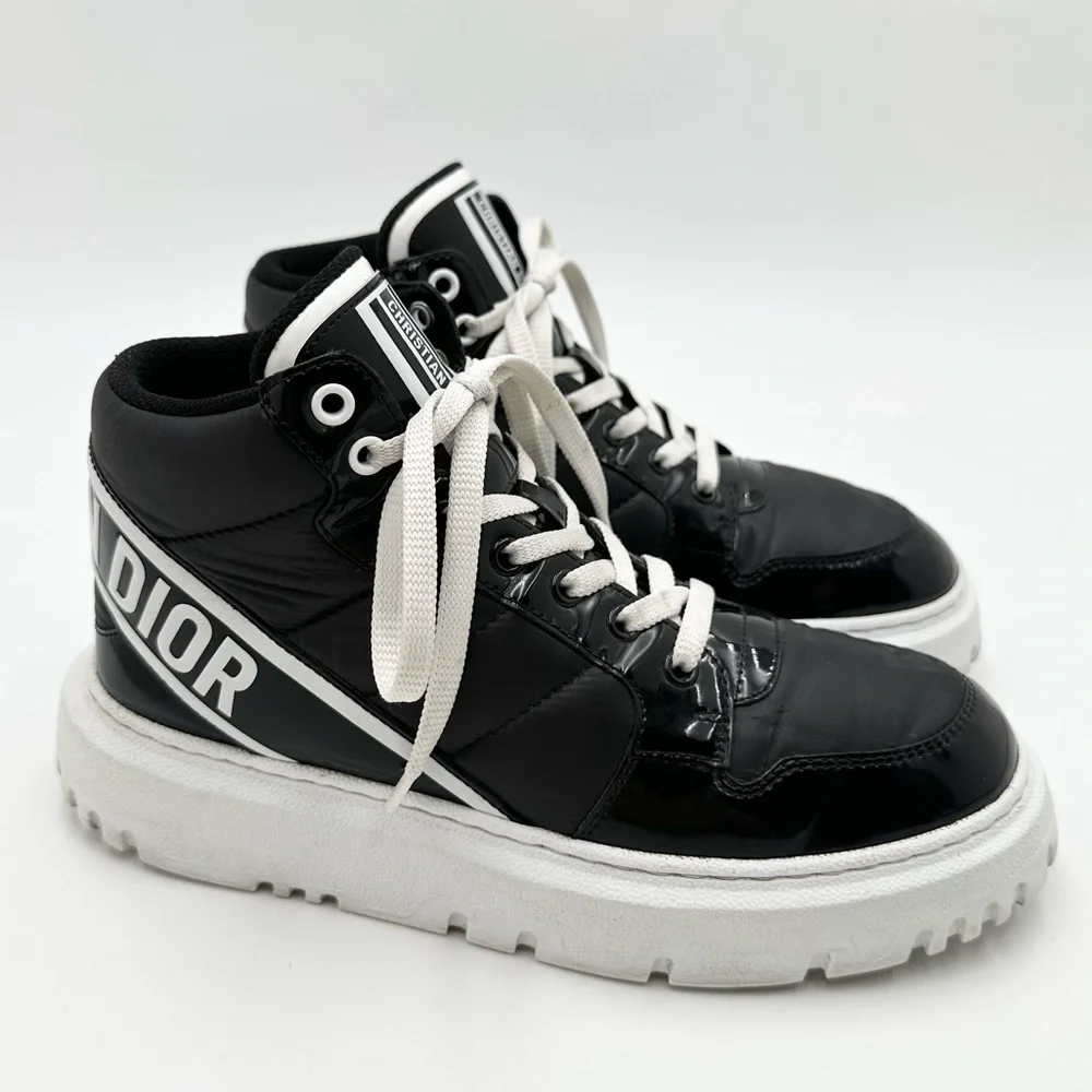Dior D-Player High Top Quilted Nylon Sneakers Women’s